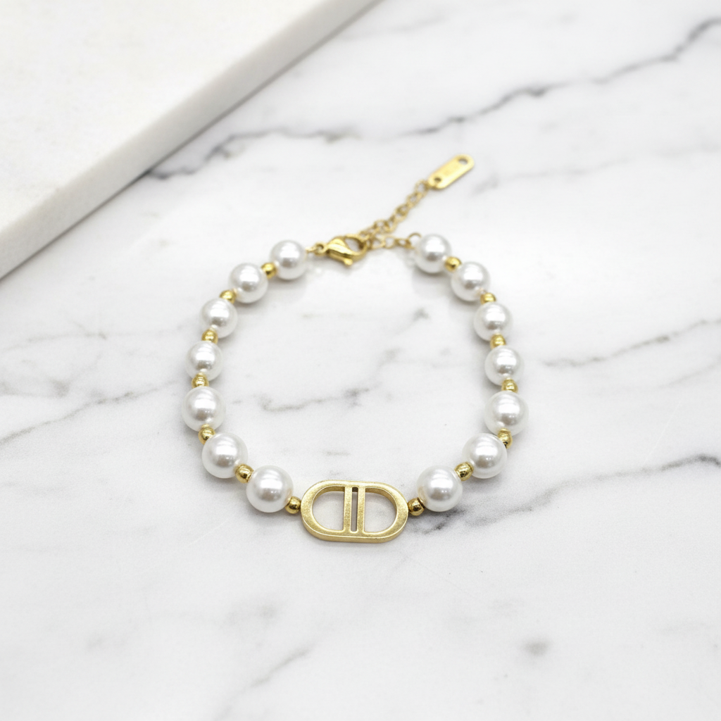 Bracelet Éléonore fond marbre blanc